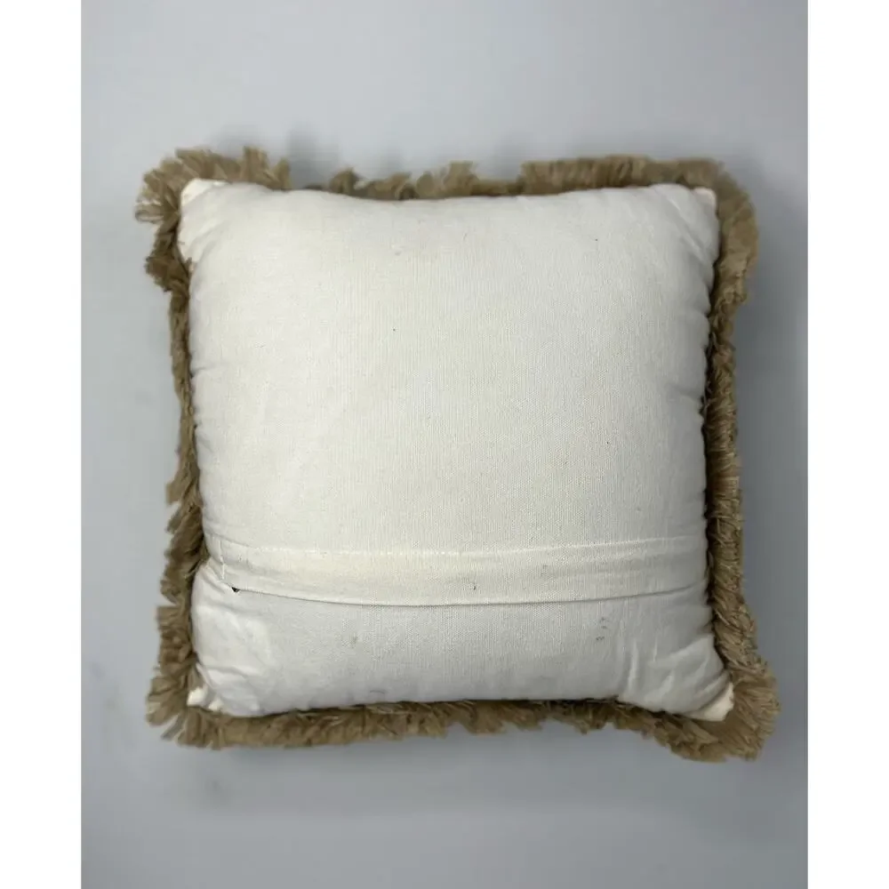 No brand Embroidered Fall Accent pillow size 14x14  has 2 stains (see photos)